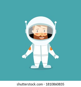 Vector cartoon astronaut in a spacesuit
