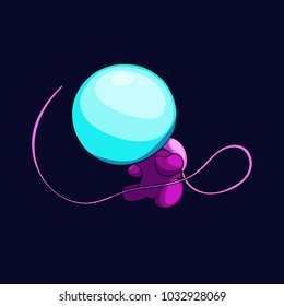 Vector cartoon astronauts, Space suit isolated on a dark background
