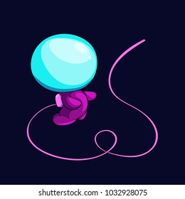 Vector cartoon astronauts, Space suit isolated on a dark background
