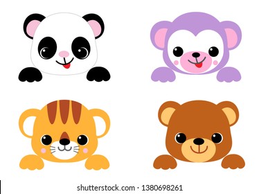 Vector cartoon baby animals.