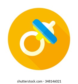 vector cartoon baby pacifier with shadow / flat icon