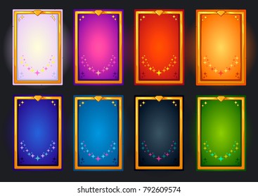 Vector cartoon background for mobile game user interface. Isolated on dark background.