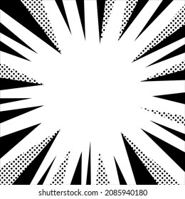 Vector cartoon background template. Frame made of black and white retro lines