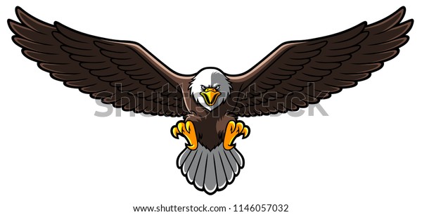 Vector Cartoon Bald Eagle Spreaded Wings Stock Vector (Royalty Free ...