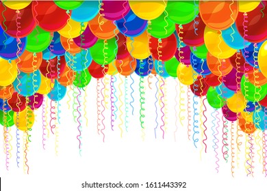 vector cartoon balloon border background on white