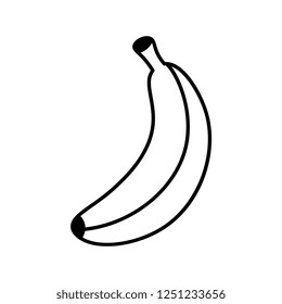 Vector Cartoon Banana Icon Isolated On White Background