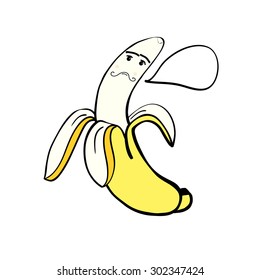 vector cartoon banana with speech bubble
