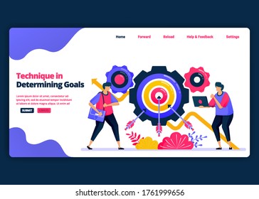 Vector cartoon banner template for technical and how to determine target growth. Landing page and website creative design templates for business. Can be used for web, mobile apps, posters, flyers