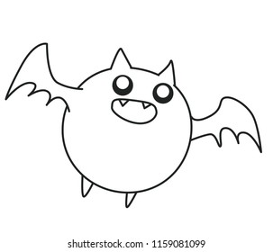 Vector cartoon Bat  Isolated On White Background