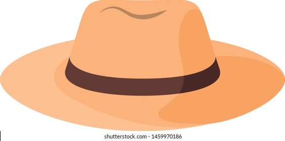 Vector Cartoon Beach Hat Icon Illustration Isolated