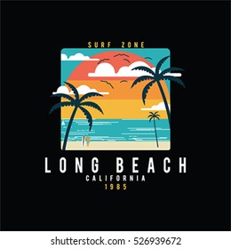 vector cartoon beach and surf sketch