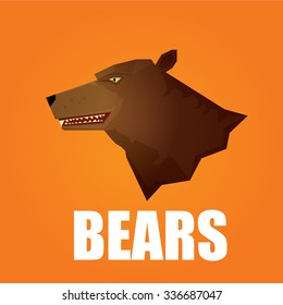 vector cartoon bear. grizzle icon. bear muzzle