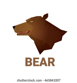 vector cartoon bear. grizzle icon. bear muzzle