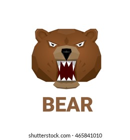 vector cartoon bear. grizzle icon. bear muzzle