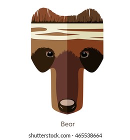 Vector cartoon bear head. Colored bear icon for logo, web site design, app, UI. Animal illustration for posters, greeting cards, book cover, flyers, banner, web, game designs.