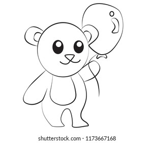 Vector cartoon bear  Isolated On White Background