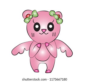 Vector cartoon bear  Isolated On White Background