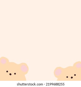 Vector Cartoon Bear With Space For Text Input