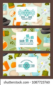 Vector with cartoon beauty and spa elements