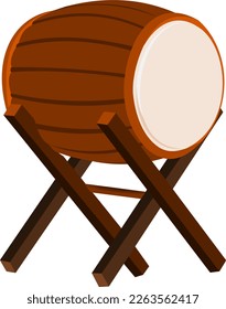 Vector Cartoon of "Bedug". A Drum for Muslim to Mention when prayer times comes . Vector for Ramadan Kareem Arabian Muslim Eid El Fitr. For icon stock, magazine, cover, poster, banner, explainer video