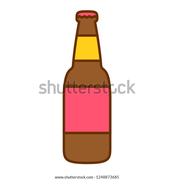 Vector Cartoon Beer Bottle Icon Isolated Stock Vector (Royalty Free