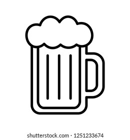 Vector Cartoon Beer Glass Icon Isolated On White Background