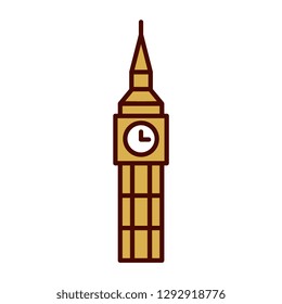 Vector Cartoon Big Ben Emoji Icon Isolated