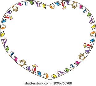 vector cartoon birds border