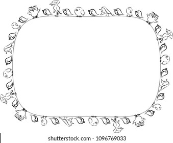 vector cartoon birds border