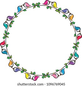 vector cartoon birds border