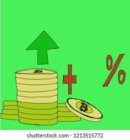 Vector cartoon Bitcoin
