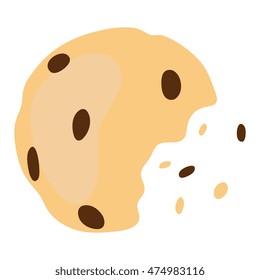 Vector cartoon bitten chocolate cookie