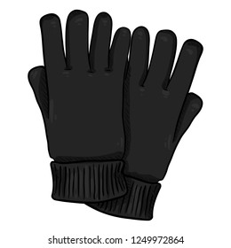 Vector Cartoon Black Casual Textile Gloves
