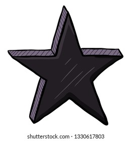 Vector Cartoon Black Color Star