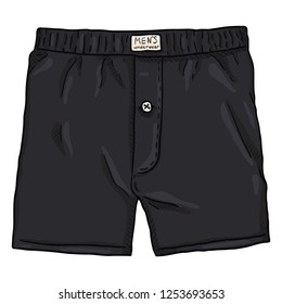 Vector Cartoon Black Male Underwear. Cotton Mens Briefs svg