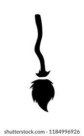 Vector Cartoon Black And White Broom Icon Isolated