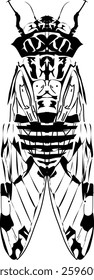Vector Cartoon Black White Bugs Stock Vector