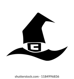 Vector Cartoon Black And White Hat Icon Isolated