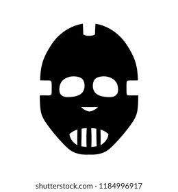 Vector Cartoon Black And White Mask Icon Isolated