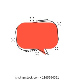 Vector cartoon blank empty speech bubble icon in comic style. Dialogue box illustration pictogram. Speech message splash effect concept.