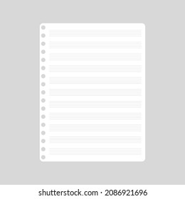 Vektorgrafik leere Blätter eines Notizbuches. Zurück zur Schule