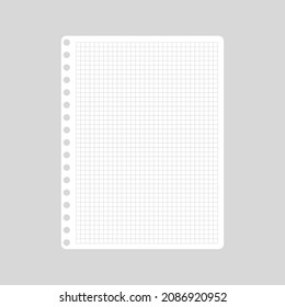 Vector cartoon blank sheets of sqared notebook. Back to school
