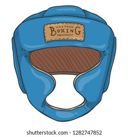 Vector Cartoon Blue Boxing Training Helmet