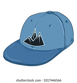 Vector Cartoon Blue Cap with Mountain Logo