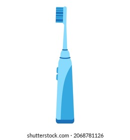 Vector cartoon blue electric toothbrush. Dental concept.