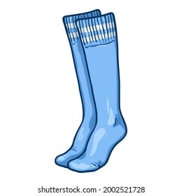 Vector Cartoon Blue High Socks Illustration