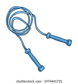 Vector Cartoon Blue Jumping Rope