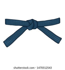 Vector Cartoon Blue Karate Belt