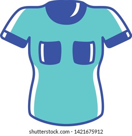 Vector Cartoon Blue Shirt Icon Illustration Isolated