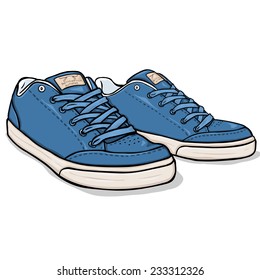 Vector Cartoon Blue Skaters Shoes Stock Vector (Royalty Free) 233312326